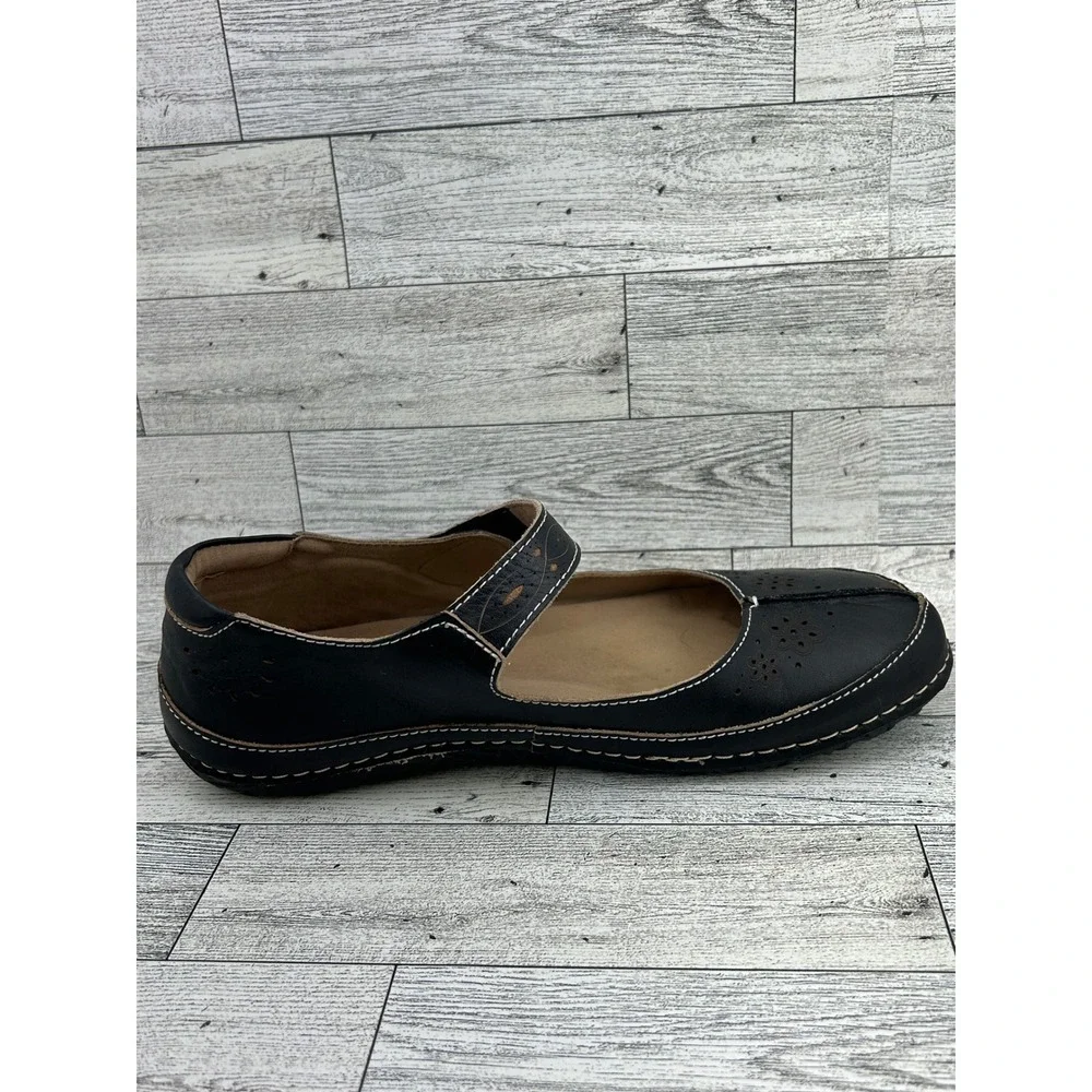 L'Artiste Spring Step Lazarina-B Black Leather Mary Jane Flats Women  EU 38 US 8